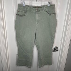 Judy Blue High Waist Capri Jeans Cropped Stretch in Sage Green 18W